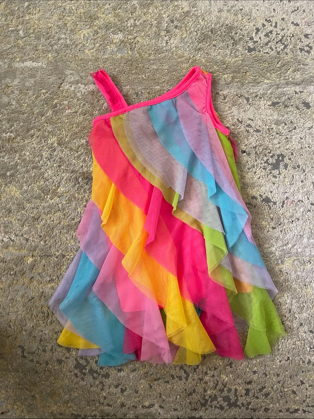 3T rainbow chiffon dress